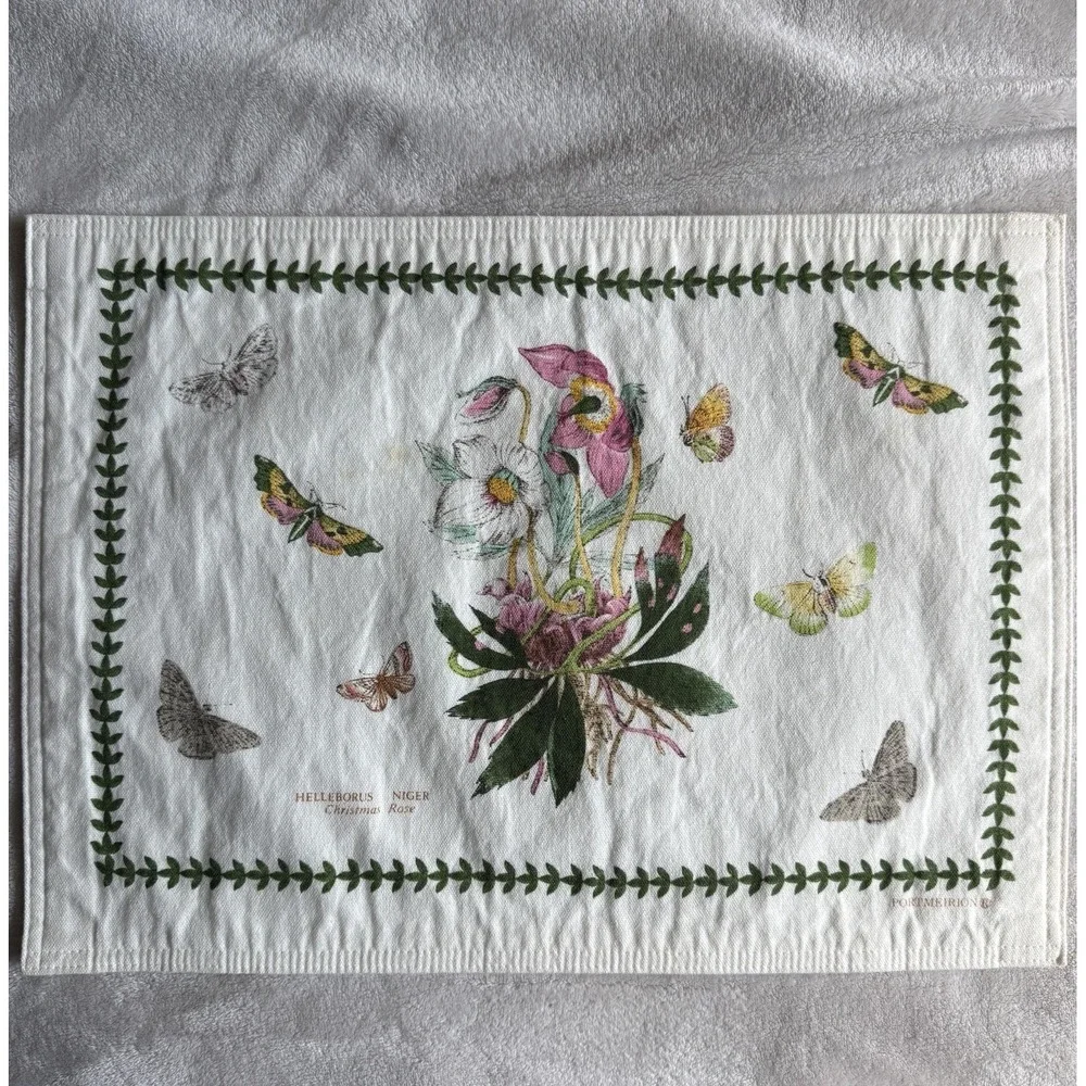 Portmeirion Botanic Garden Helleborus Niger Christmas Rose Placemats Set 4 12x18